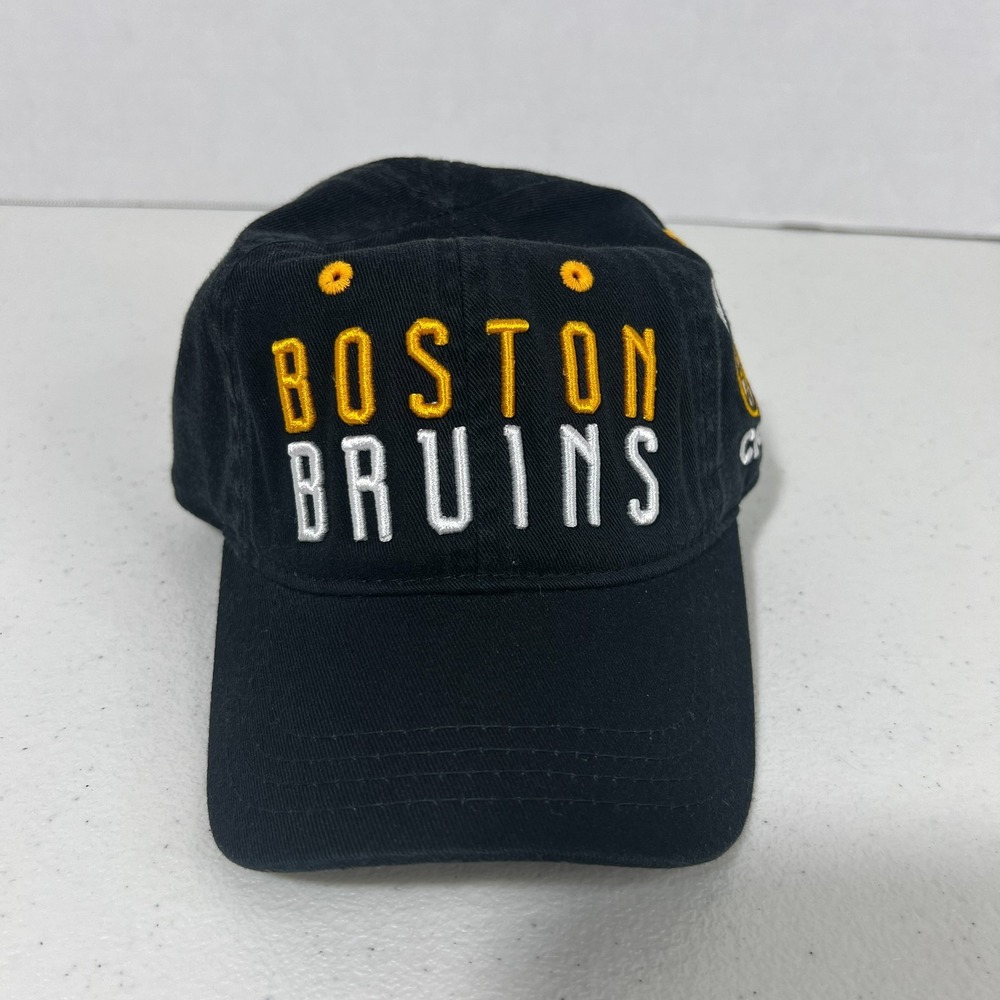 Reebok Kids One Size Black Boston‎ Bruins NHL Adjustable My First Cap Hat NWOT